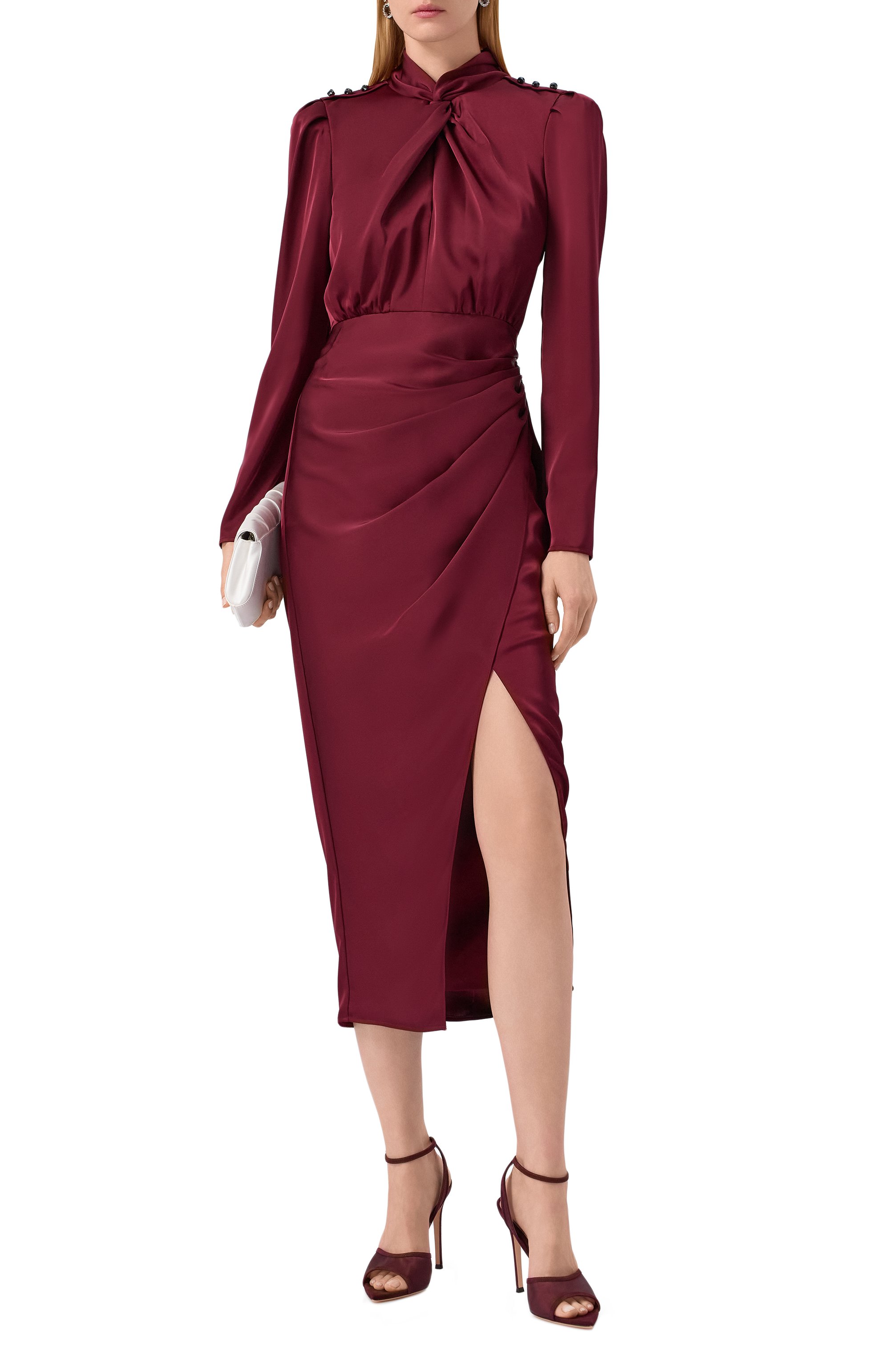 Атласное платье SELF-PORTRAIT, арт. RS25911MR, фото 2