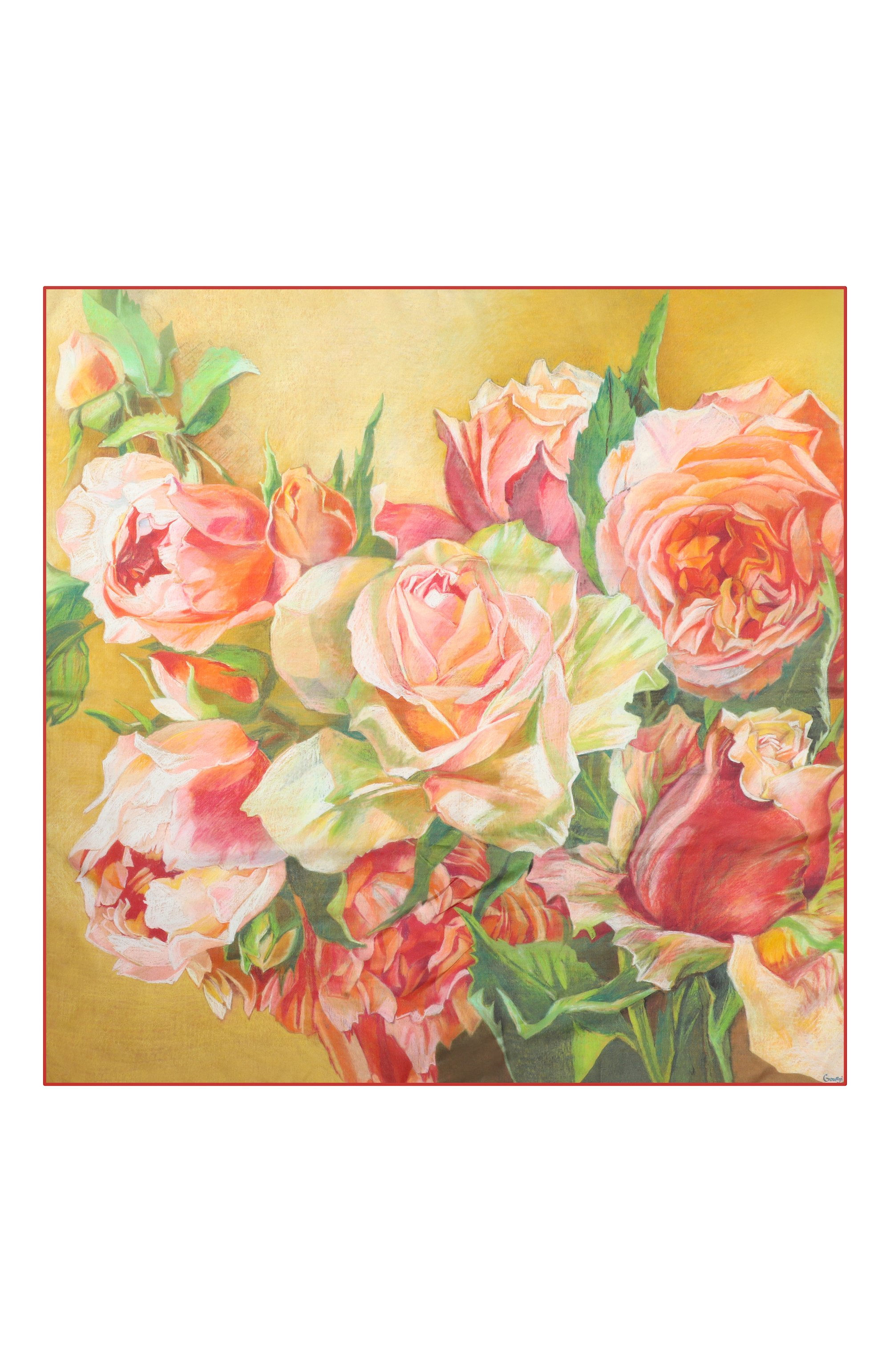 Шелковый платок розы GOURJI, арт. 91151737/5591172, фото 4