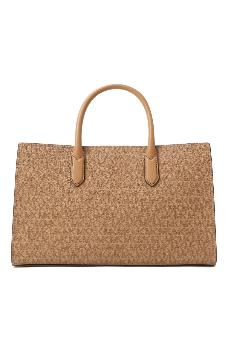 Женская сумка scarlett medium MICHAEL MICHAEL KORS бежевого цвета, арт. 30R5GETS2V | Фото 6 (Ремень/цепочка: На ремешке; Размер: medium; Драгоценные �камни: Проставлено; Материал сплава: Проставлено; Материал: Канва)