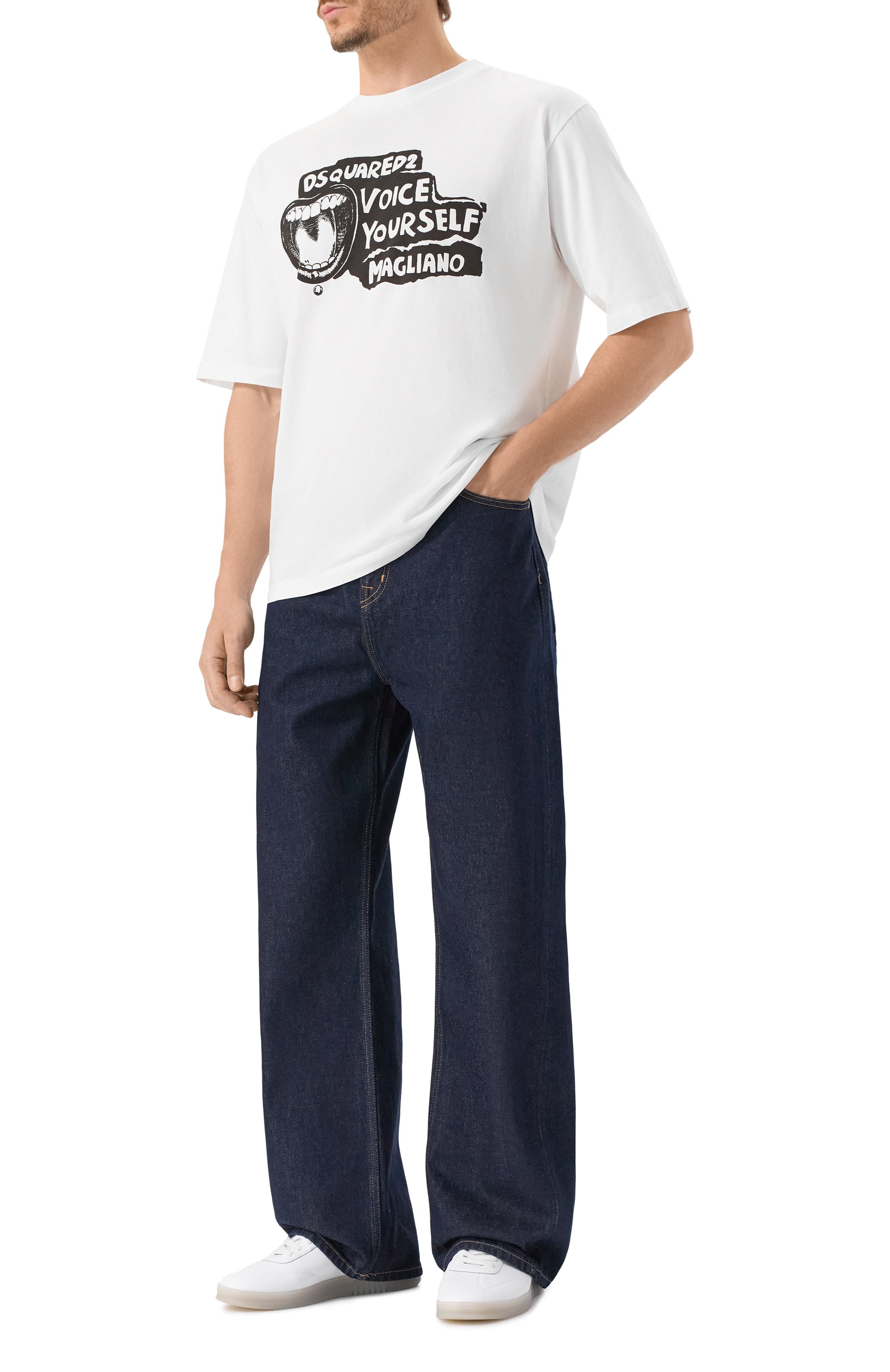 Хлопковая футболка dsquared2 x magliano DSQUARED2 белого цвета по цене 35500 руб., арт. S71GD1596/D20020, фото 2 Хлопковая футболка dsquared2 x magliano DSQUARED2, арт. S71GD1596/D20020, фото 2