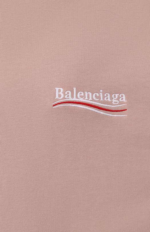 Хлопковое худи Balenciaga 739024/TKVI9 Розовый  739024/TKVI9 Фото 5