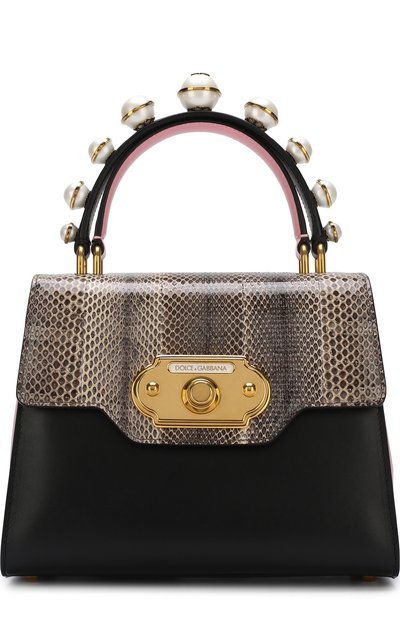 Сумка welcome с отделкой из кожи змеи и меха кролика DOLCE & GABBANA, арт. BB6374/AH660, фото 1