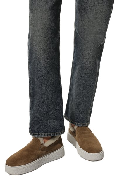 Замшевые слипоны PRADA бежевого цвета по цене 88000 руб., арт. 1S484M-JFT-F01Y4-ZF45, фото 3 Замшевые слипоны PRADA, арт. 1S484M-JFT-F01Y4-ZF45, фото 3