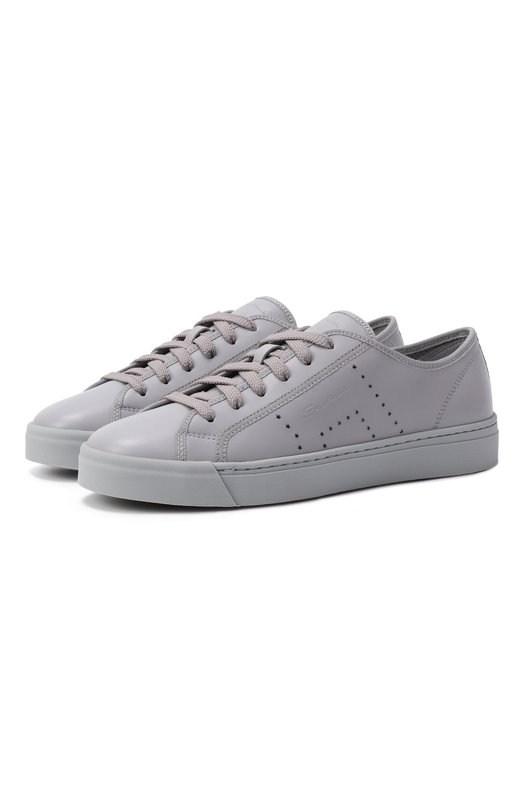 Кожаные кеды Santoni WBGG61350AIATSFP Голубой WBGG61350AIATSFP