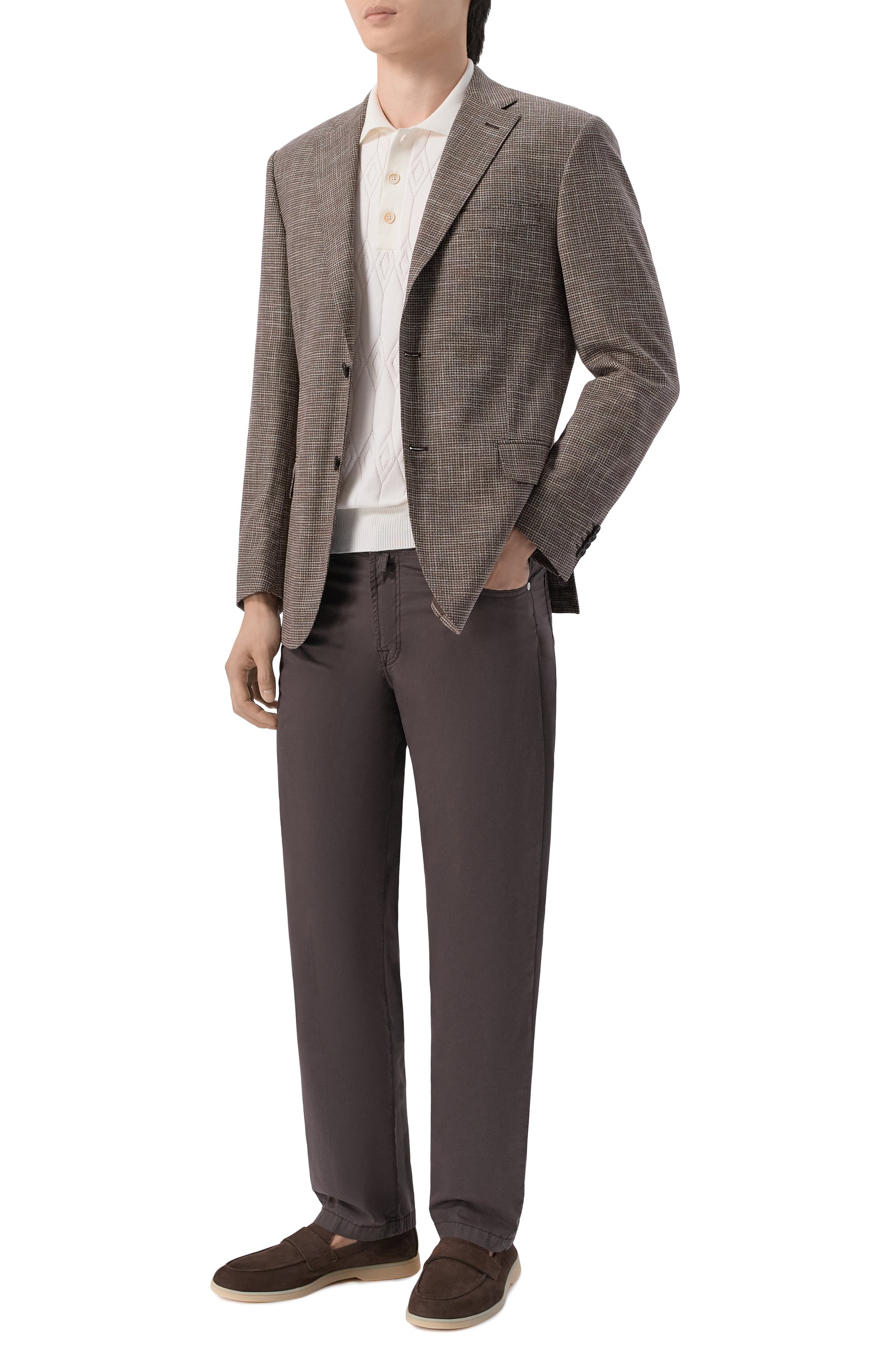 Брюки из хлопка и лиоцелла KITON, арт. UPNJS1K0610H, фото 2