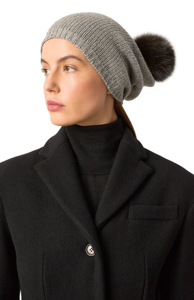 Кашемировая шапка с отделкой из меха соболя BLACK SABLE, арт. BS-005CV3, фото 2