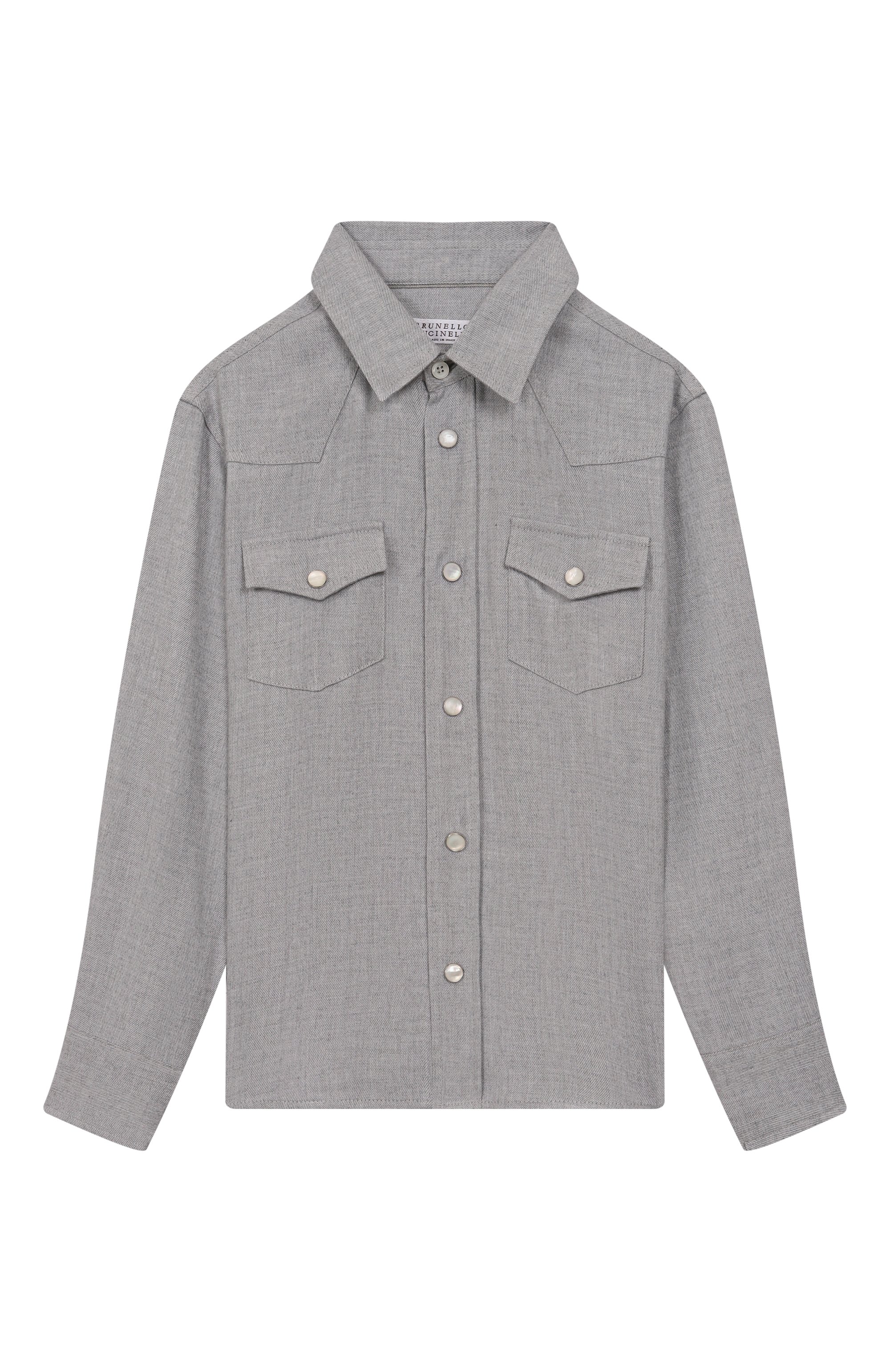 Рубашка из хлопка и лиоцелла BRUNELLO CUCINELLI, арт. BY637C360B, фото 1