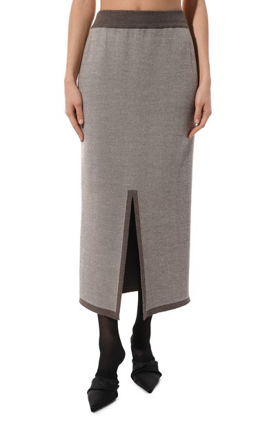 Двусторонняя юбка FREEAGE коричневого цвета по цене 34500 руб., арт. W24.SK029S.2003.1310, фото 3 Двусторонняя юбка FREEAGE, арт. W24.SK029S.2003.1310, фото 3
