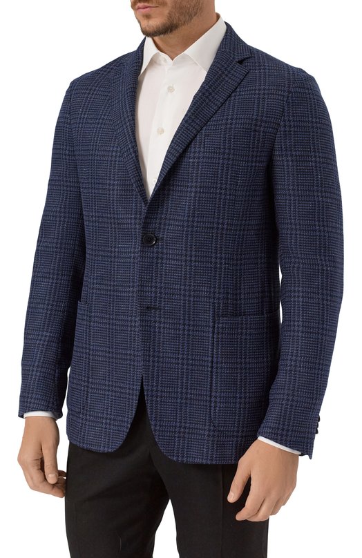 Пиджак из шелка и шерсти Zegna 1D7SG0/916702A9 Синий  1D7SG0/916702A9 Фото 4