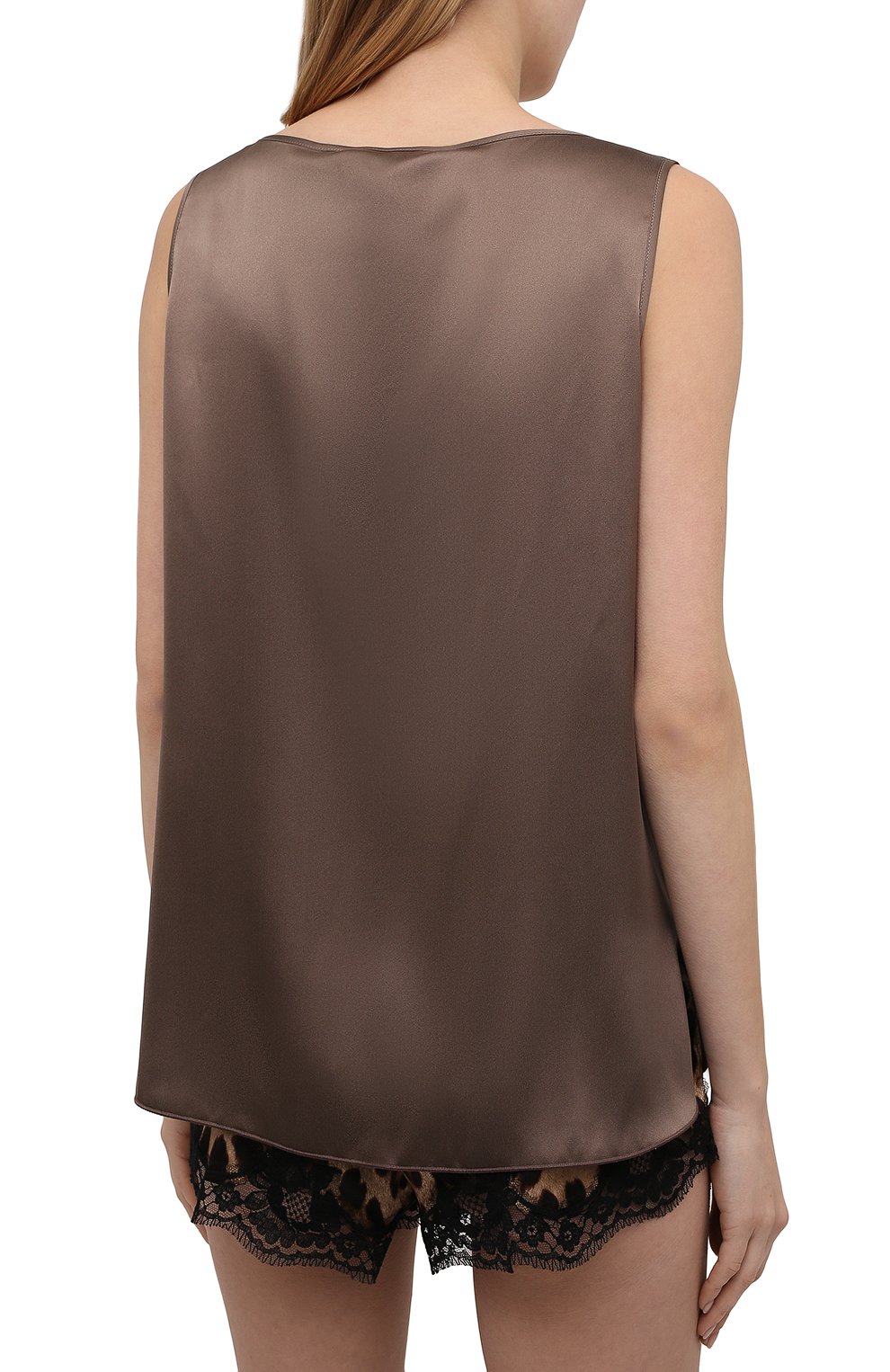 Шелковый топ WEEKEND MAX MARA темно-коричневого цвета по цене 25570 руб., арт. PAN 31660116, фото 4 Шелковый топ WEEKEND MAX MARA, арт. PAN 31660116, фото 4