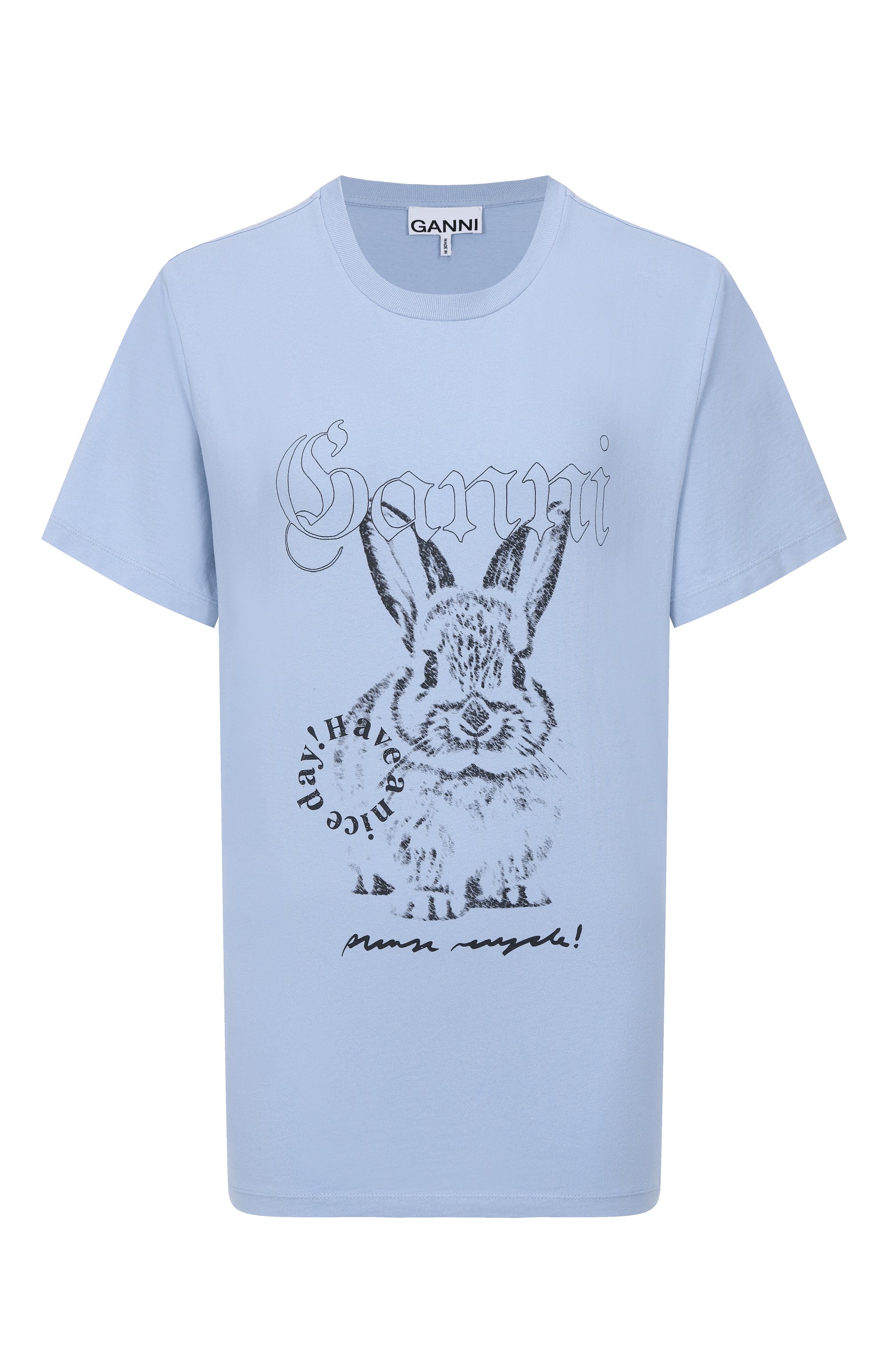 Хлопковая футболка GANNI, арт. T4155/326, фото 1