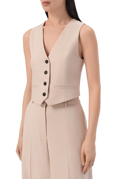 Жилет из вискозы MSGM светло-бежевого цвета по цене 33450 руб., арт. 4041MDW03/267127, фото 3 Жилет из вискозы MSGM, арт. 4041MDW03/267127, фото 3