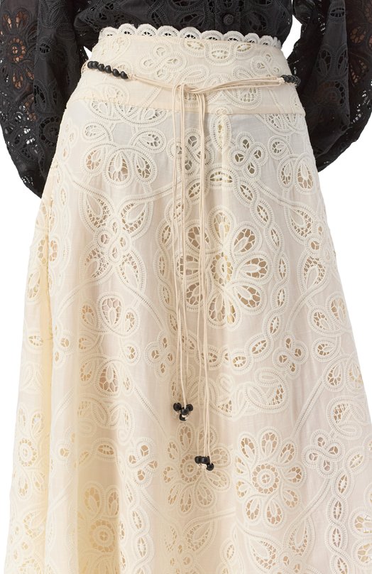 Хлопковая юбка Zimmermann 3584SSS251 Кремовый  3584SSS251 Фото 5