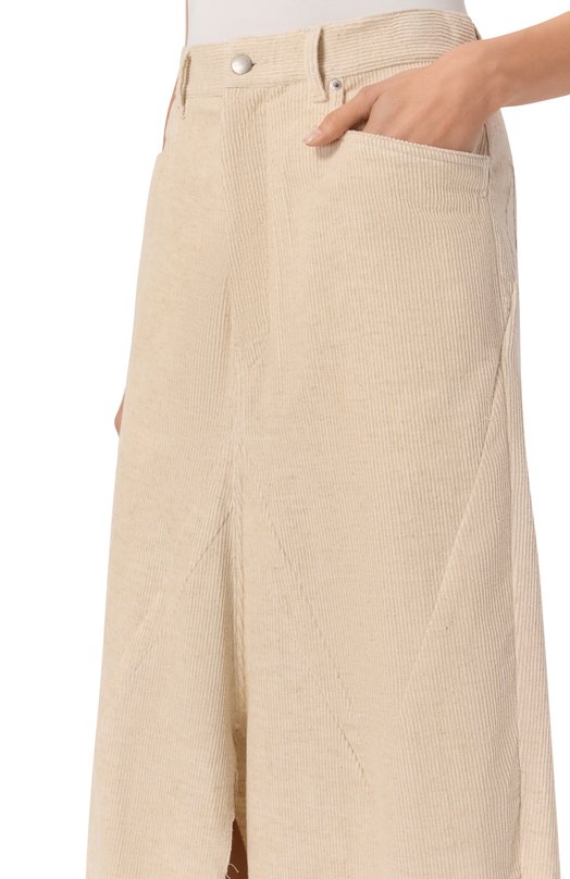 Вельветовая юбка Rick Owens RP02E4367/MLC Бежевый  RP02E4367/MLC Фото 5