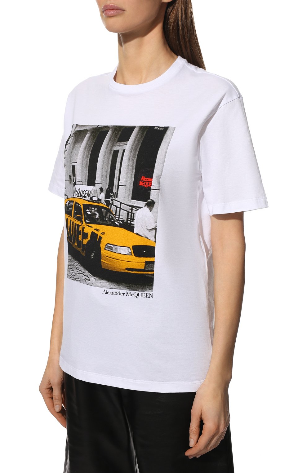 Хлопковая футболка ALEXANDER MCQUEEN белого цвета по цене 34950 руб., арт. 701258/QZAFT, фото 3 Хлопковая футболка ALEXANDER MCQUEEN, арт. 701258/QZAFT, фото 3