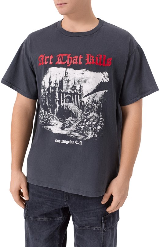 Хлопковая футболка Gallery Dept. ATKT-10071 Серый  ATKT-10071 Фото 3