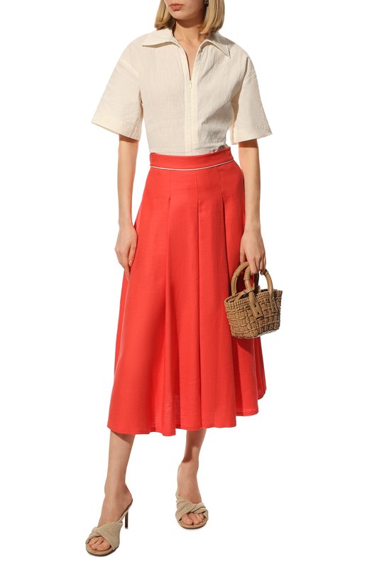 

Льняная юбка Loro Piana, Красный