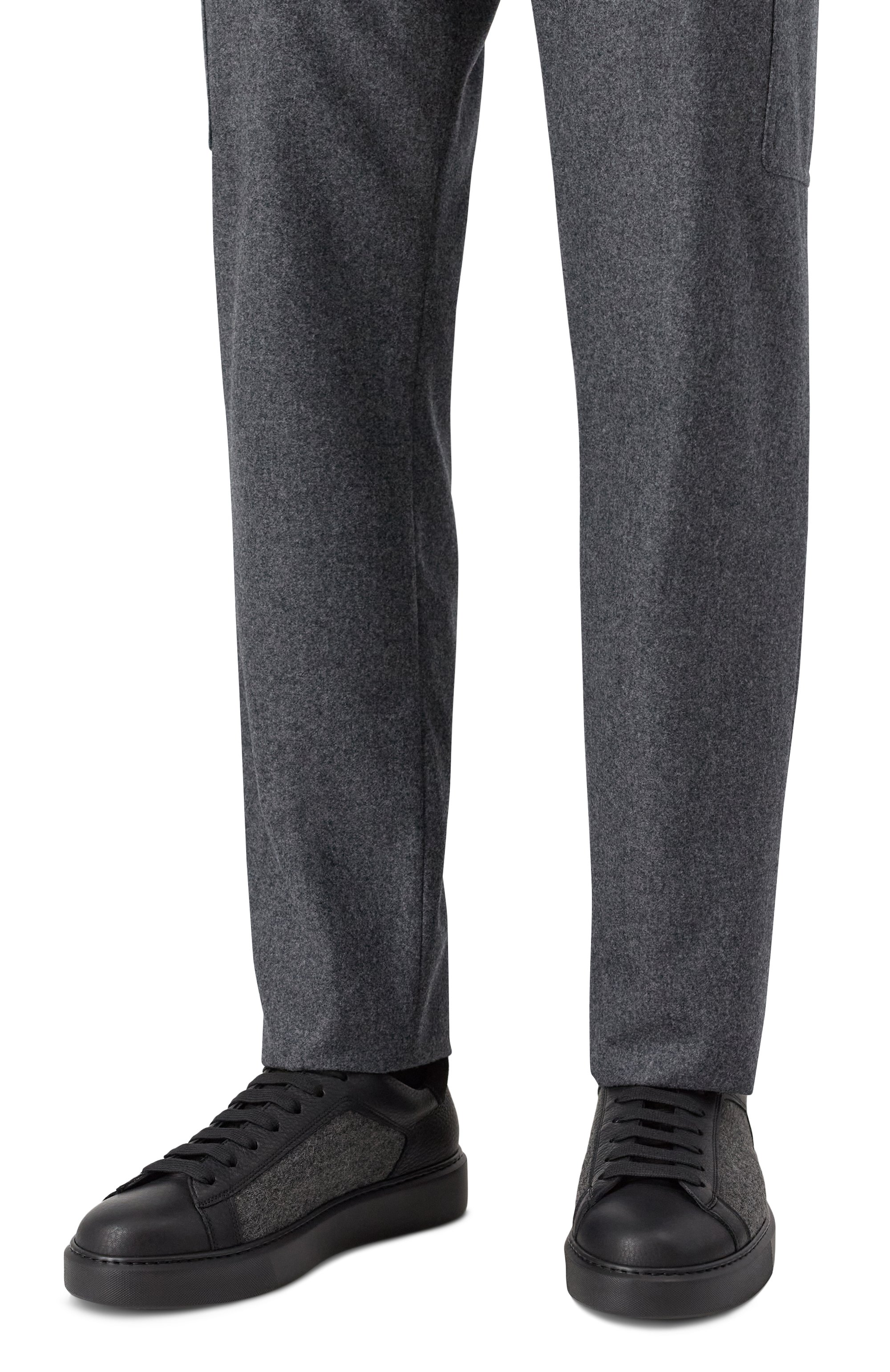 Комбинированные кеды DOUCAL'S темно-серого цвета по цене 55500 руб., арт. DU3322ALEXPJ795N, фото 3 Комбинированные кеды DOUCAL'S, арт. DU3322ALEXPJ795N, фото 3