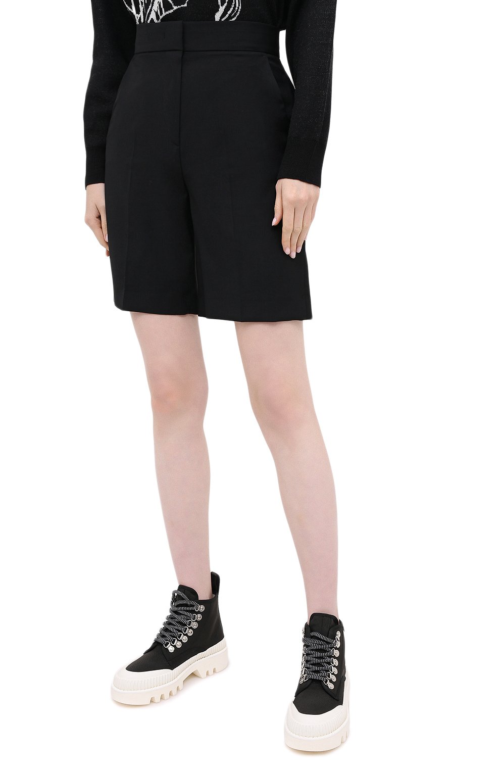 Шерстяные шорты MSGM черного цвета по цене 27900 руб., арт. 2943MDB05 207601, фото 3 Шерстяные шорты MSGM, арт. 2943MDB05 207601, фото 3
