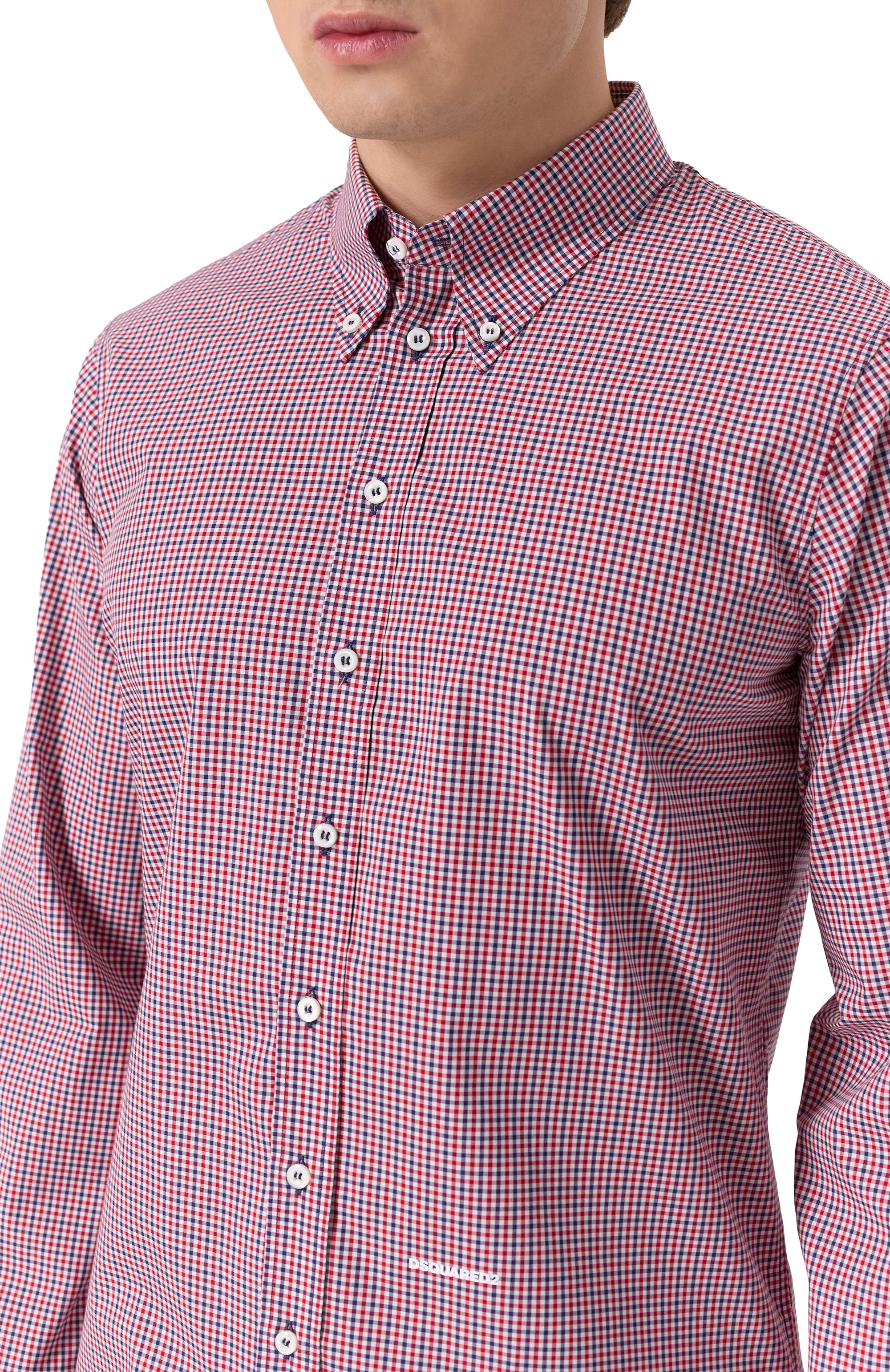 Хлопковая рубашка DSQUARED2 разноцветного цвета по цене 67300 руб., арт. S74DM0892/D35162, фото 5 Хлопковая рубашка DSQUARED2, арт. S74DM0892/D35162, фото 5