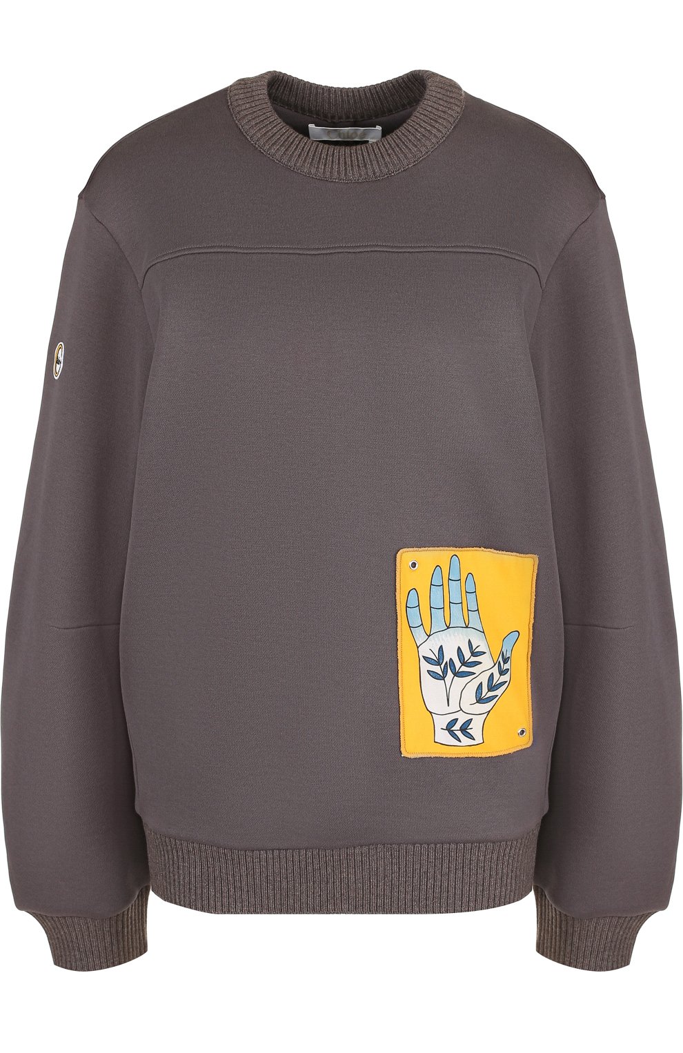 Хлопковый пуловер с круглым вырезом и контрастной нашивкой CHLOÉ, арт. CHC18AJH01089, фото 1