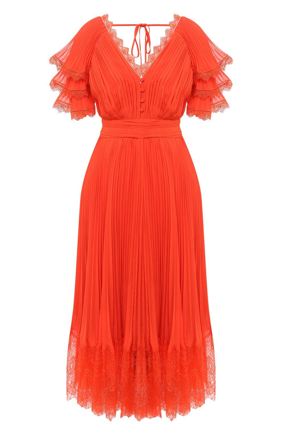Платье SELF-PORTRAIT оранжевого цвета по цене 39950 руб., арт. PF20-085M, фото 1 Платье SELF-PORTRAIT, арт. PF20-085M, фото 1