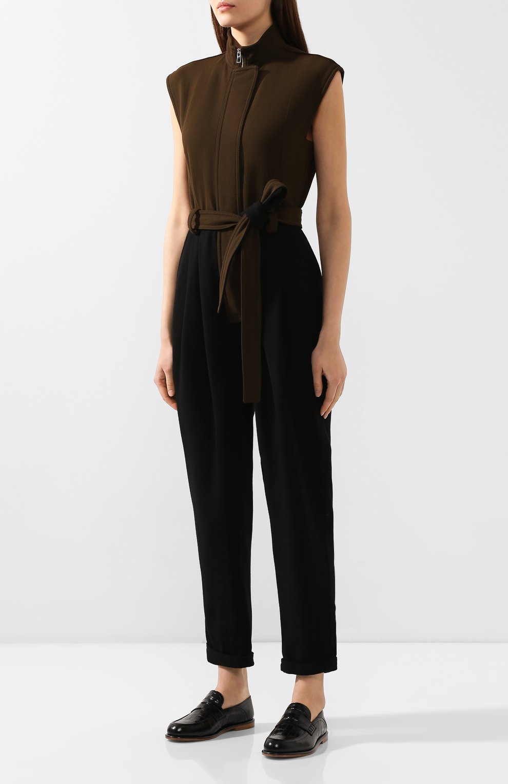 Комбинезон с поясом LOEWE хаки цвета по цене 131000 руб., арт. D2296150R0, фото 3 Комбинезон с поясом LOEWE, арт. D2296150R0, фото 3