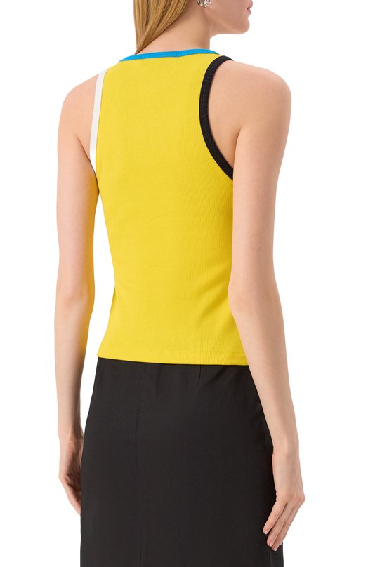 Хлопковая майка MSGM 3841MDT76/257120 Жёлтый  3841MDT76/257120 Фото 4