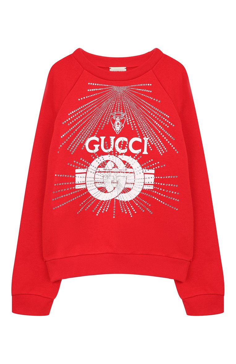 Мужского хлопковый свитшот GUCCI красного цвета, арт. 520441/X9X00 | Фото 1 (Статус проверки: Проверена категория, Проверено; Мальчики Кросс-КТ: Толстовка-одежда, Свитшот-одежда; Принт: С принтом; Региональные ограничения белый список (Axapta Mercury): Не проставлено; Нос: Не проставлено; Материал сплава: Проверено; Ростовка одежда: 10 - 11 лет | 140 - 146см, 4 года | 104 см, 5 лет | 110 см, 6 лет | 116 см, 8 лет | 128 см)