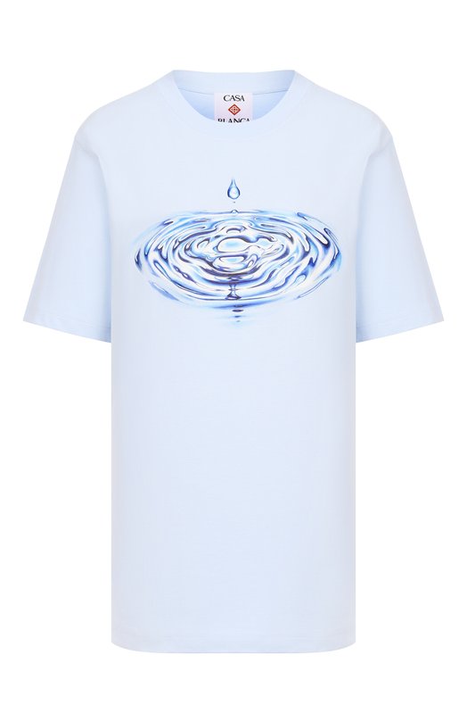 Хлопковая футболка Casablanca M-SP26-JTS-001-05 Голубой M-SP26-JTS-001-05