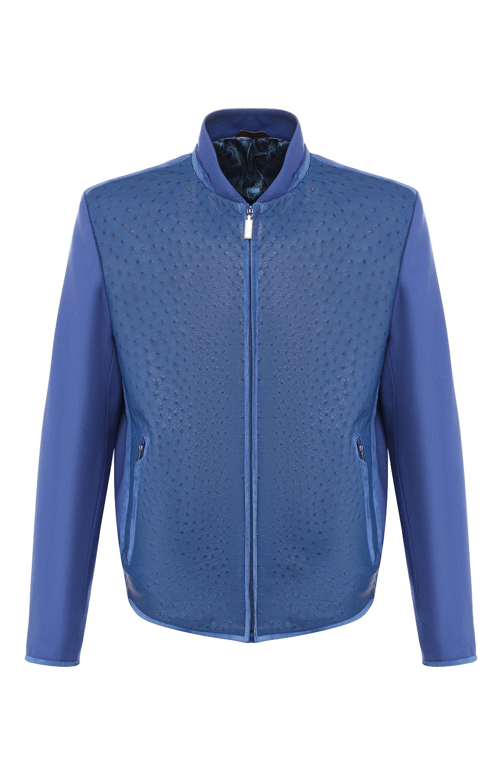 Кашемировый бомбер с отделкой из кожи страуса ZILLI, арт. MAN-BRAQU-D0580/1004, фото 1