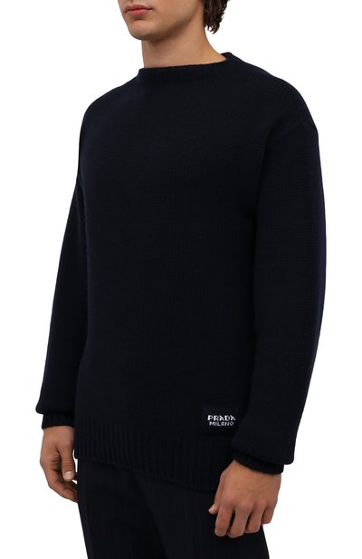 Кашемировый свитер PRADA темно-синего цвета по цене 260000 руб., арт. UMB198-1KVZ-F0008-211, фото 3 Кашемировый свитер PRADA, арт. UMB198-1KVZ-F0008-211, фото 3