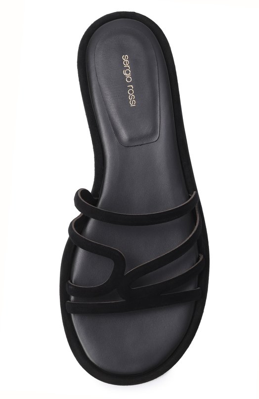 Замшевые шлепанцы Sonic Sergio Rossi B14810/MCAZ01 Чёрный  B14810/MCAZ01 Фото 6