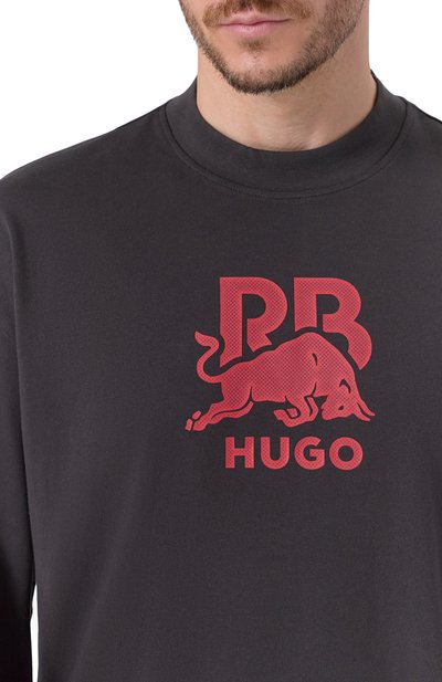 Хлопковый свитшот hugo x rb HUGO темно-серого цвета по цене 10950 руб., арт. 50551830, фото 5 Хлопковый свитшот hugo x rb HUGO, арт. 50551830, фото 5