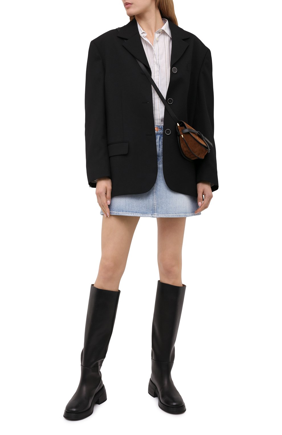 Джинсовая юбка 7 FOR ALL MANKIND голубого цвета по цене 11650 руб., арт. JSQFA500IH, фото 2 Джинсовая юбка 7 FOR ALL MANKIND, арт. JSQFA500IH, фото 2