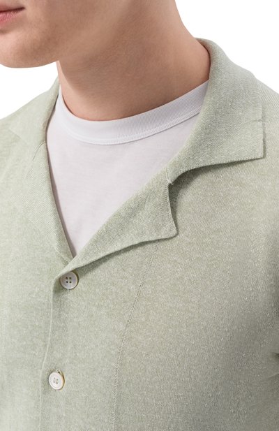 Рубашка изо льна и хлопка GRAN SASSO светло-зеленого цвета по цене 30850 руб., арт. 57184/18637, фото 5 Рубашка изо льна и хлопка GRAN SASSO, арт. 57184/18637, фото 5