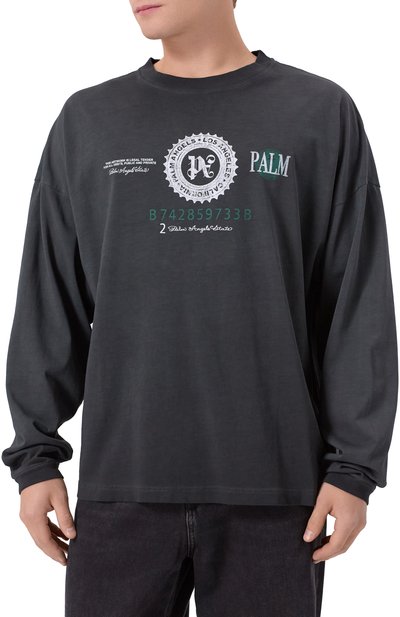 Хлопковый лонгслив PALM ANGELS, арт. PMAB05CF25JER001, фото 3