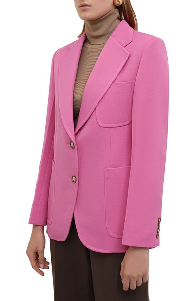 Шерстяной жакет VICTORIA BECKHAM розового цвета по цене 181000 руб., арт. 1521WJK002866B, фото 3 Шерстяной жакет VICTORIA BECKHAM, арт. 1521WJK002866B, фото 3