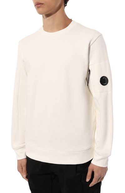 Хлопковый свитшот C.P. COMPANY белого цвета по цене 24100 руб., арт. 14CMSS022A-005086W, фото 3 Хлопковый свитшот C.P. COMPANY, арт. 14CMSS022A-005086W, фото 3