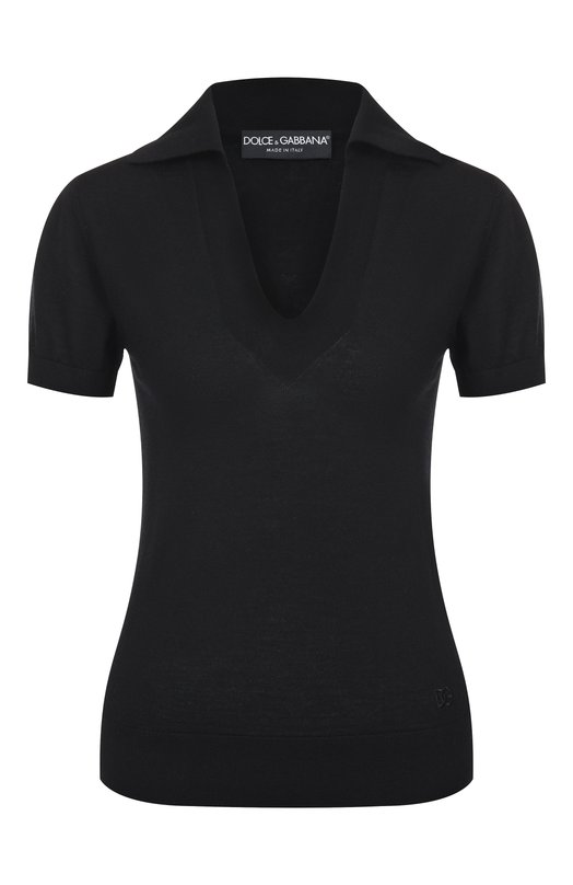 Кашемировое поло Dolce & Gabbana FXZ34Z/JBW0P Чёрный FXZ34Z/JBW0P