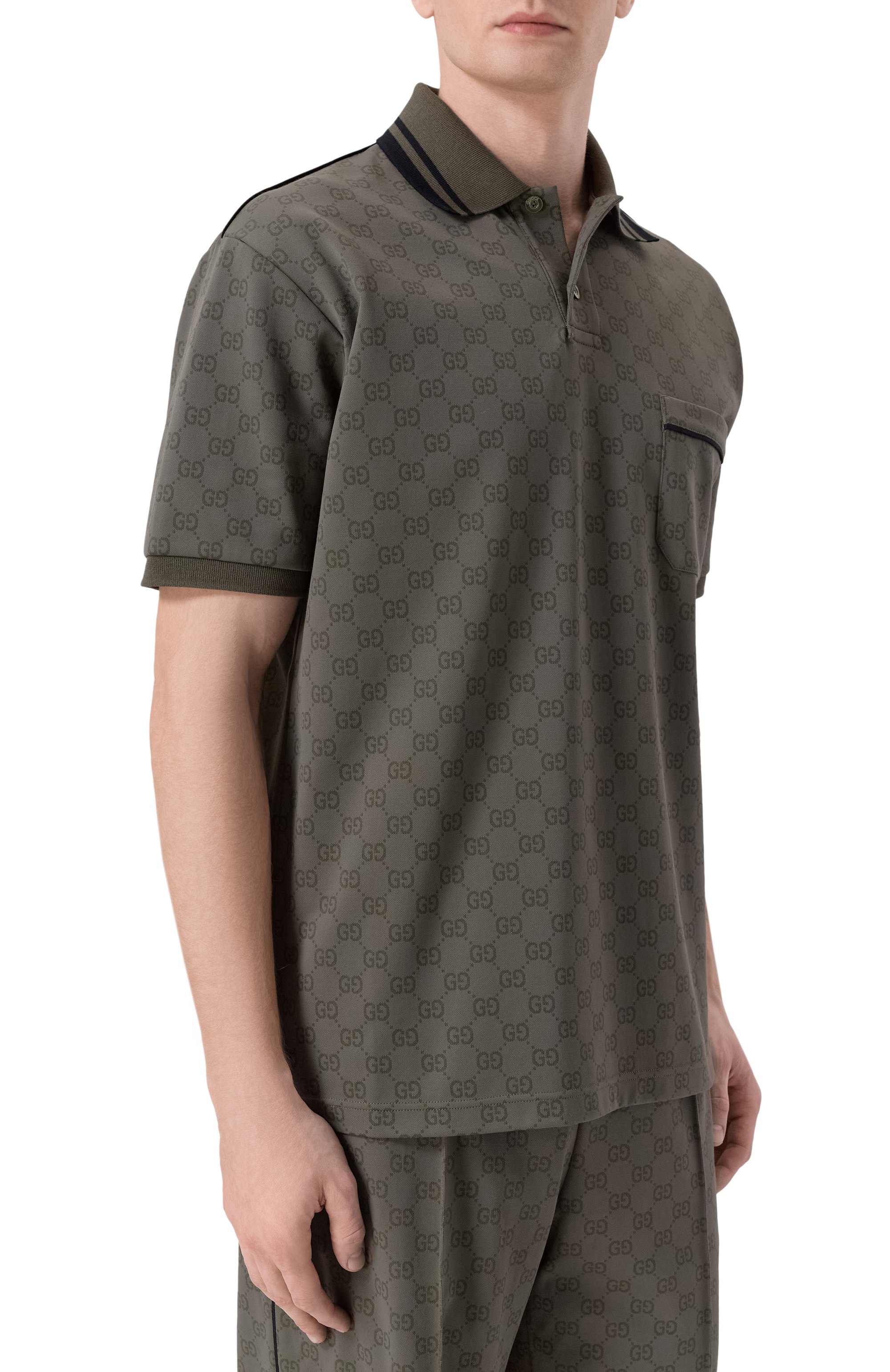 Поло GUCCI хаки цвета по цене 147000 руб., арт. 806242/XJHHQ, фото 3 Поло GUCCI, арт. 806242/XJHHQ, фото 3