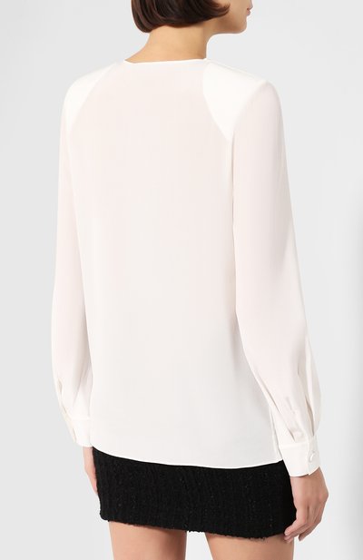 Шелковая блузка GIVENCHY черно-белого цвета по цене 108500 руб., арт. BW60ER10JX, фото 4 Шелковая блузка GIVENCHY, арт. BW60ER10JX, фото 4