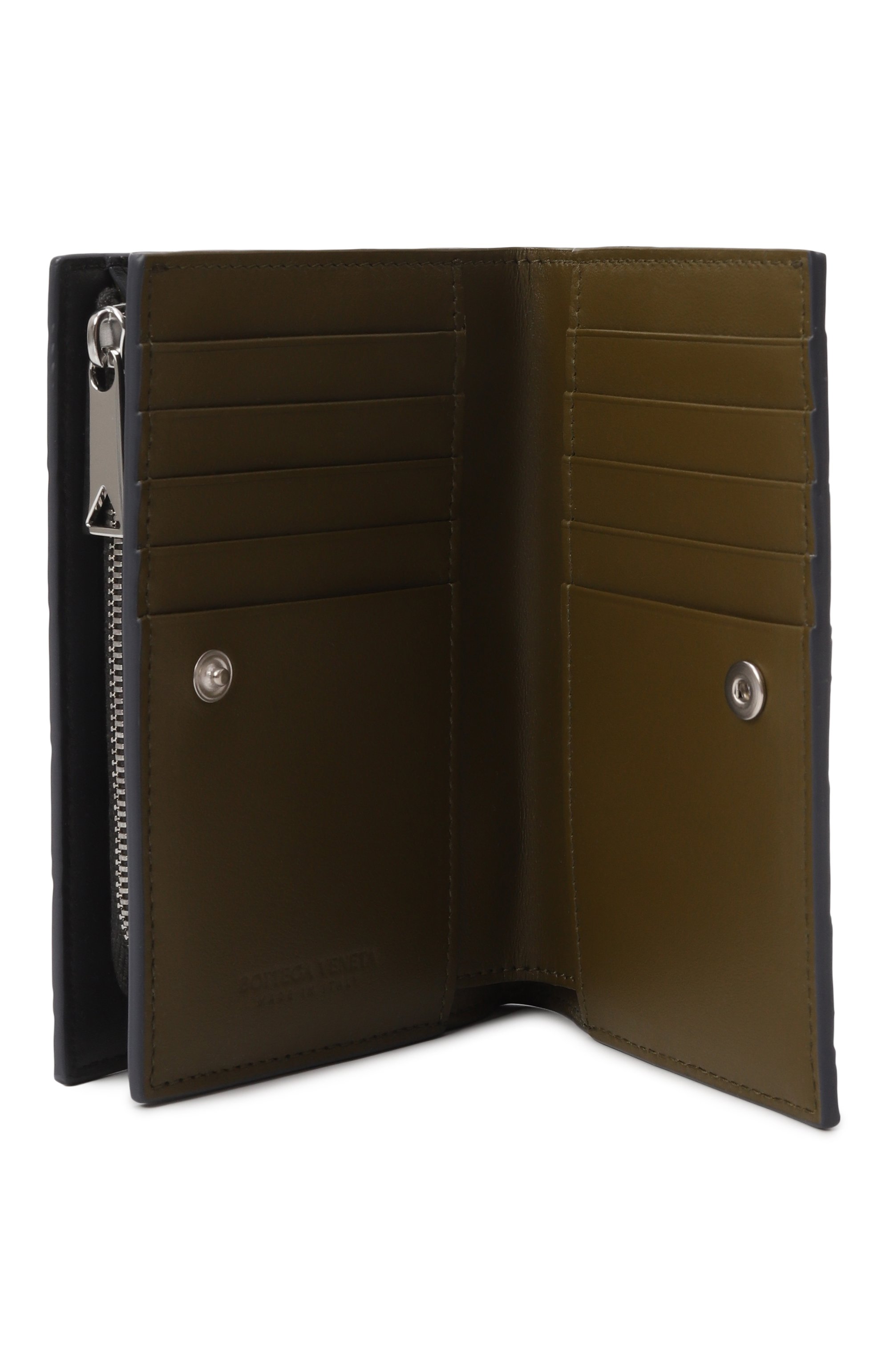 Кожаное портмоне BOTTEGA VENETA темно-синего цвета по цене 94600 руб., арт. 796958 VCPQ5, фото 3 Кожаное портмоне BOTTEGA VENETA, арт. 796958 VCPQ5, фото 3