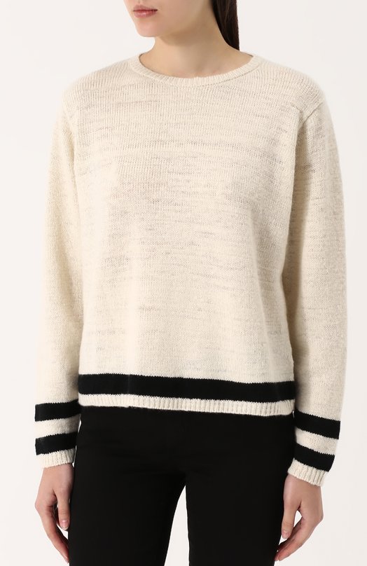 Кашемировый пуловер с круглым вырезом The Elder Statesman Бежевый, фото 3