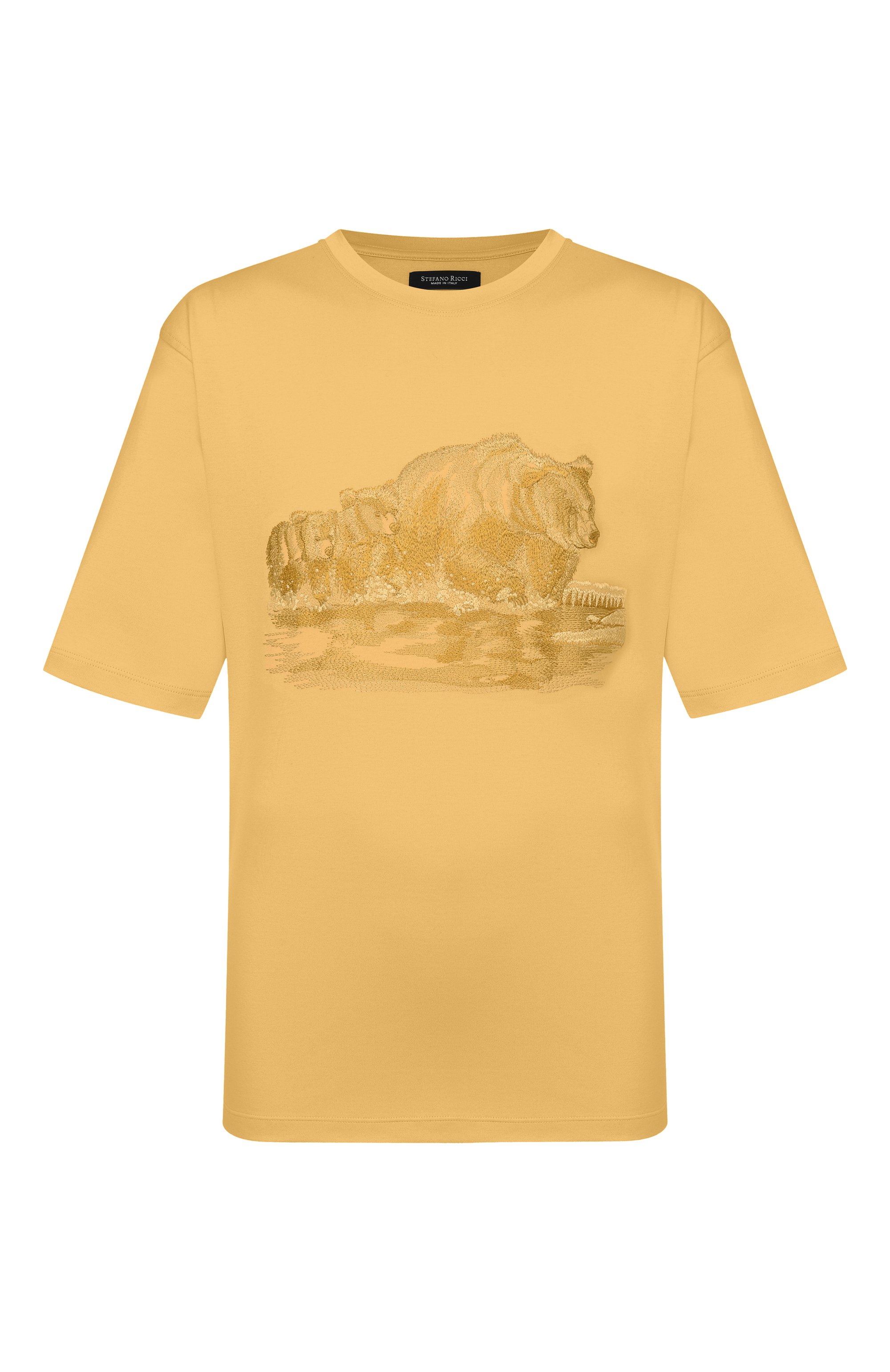 Хлопковая футболка STEFANO RICCI желтого цвета по цене 103000 руб., арт. MNH6205350/LUXT, фото 1 Хлопковая футболка STEFANO RICCI, арт. MNH6205350/LUXT, фото 1