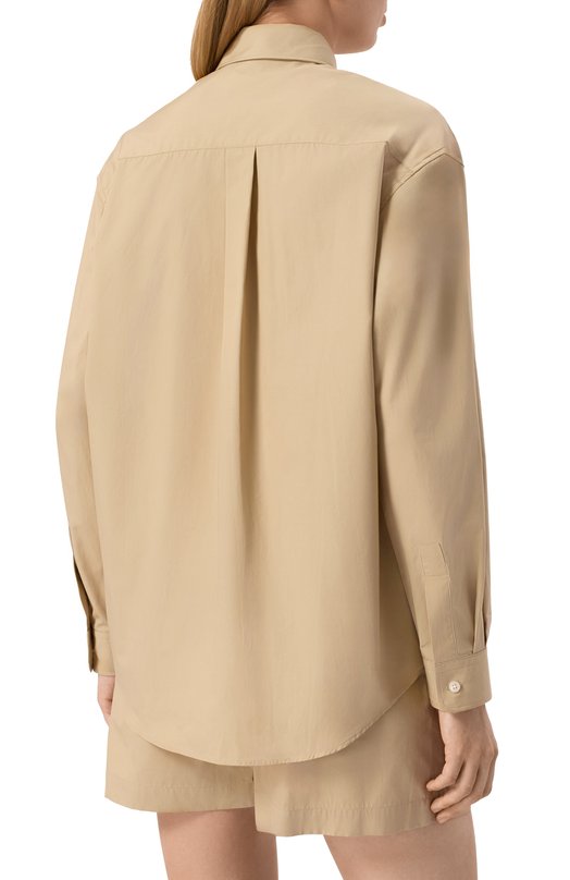 Хлопковая рубашка Sporty and Rich SI006612241BE22 Бежевый  SI006612241BE22 Фото 4