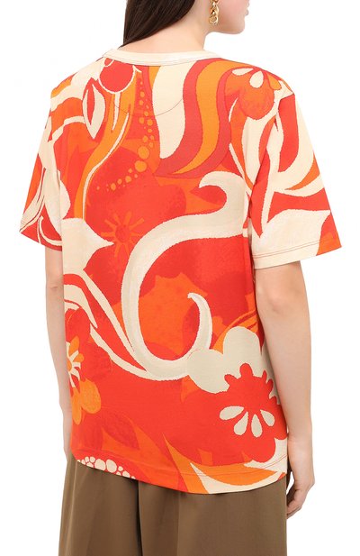 Хлопковая футболка DRIES VAN NOTEN красного цвета по цене 29800 руб., арт. 202-31118-1617, фото 4 Хлопковая футболка DRIES VAN NOTEN, арт. 202-31118-1617, фото 4