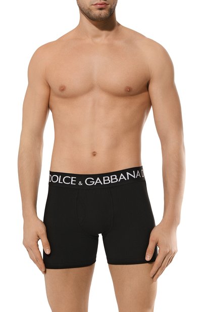 Хлопковые боксеры DOLCE & GABBANA черного цвета по цене 10400 руб., арт. M4E20J/FUEB0, фото 2 Хлопковые боксеры DOLCE & GABBANA, арт. M4E20J/FUEB0, фото 2