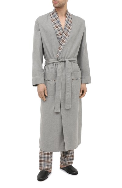 Халат из хлопка и шерсти ZIMMERLI, арт. 4600-75143, фото 2