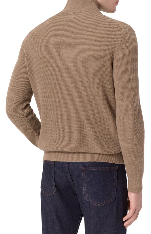 Джемпер из шерсти и кашемира Canali C1140/MK02361 Бежевый  C1140/MK02361 Фото 4